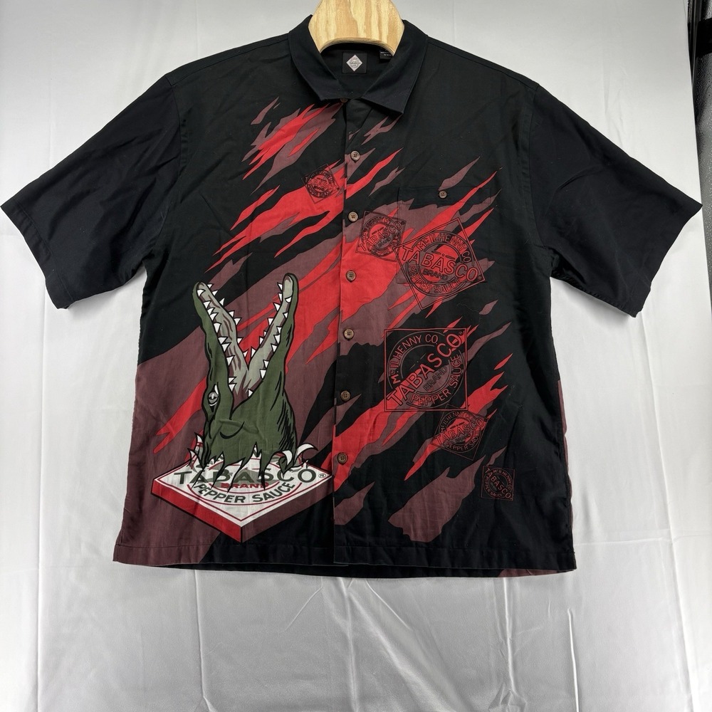 Tabasco Shirt Men's XXL Black Button Up McIlhenny Co Sports Wear Alligator - Picture 2 of 8